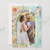 ワイルドフラワー水結婚色の写真ありがとう サンキューカード (正面)