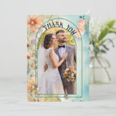 ワイルドフラワー水結婚色の写真ありがとう サンキューカード (スタンド正面)