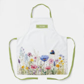 ワイルドフラワー水縁ど色シリーズIIヘブライ語の名前 エプロン (正面)
