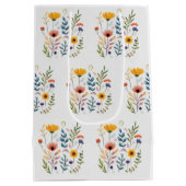 ワイルドフラワー水色カモミールのベルマリゴールド ミディアムペーパーバッグ (裏面)