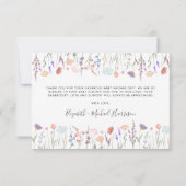 ワイルドフラワー水色ベビーシャワー サンキューカード (裏面)