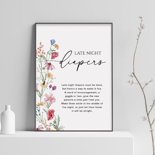 ワイルドフラワー深夜おむつサイン ポスター