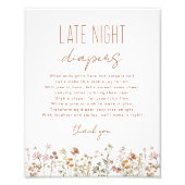 ワイルドフラワー深夜おむつ赤ちゃんシャワーゲーム フォトプリント (正面)