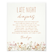 ワイルドフラワー深夜おむつ赤ちゃんシャワーゲーム フォトプリント            (正面)