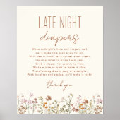 ワイルドフラワー深夜おむつ赤ちゃんシャワーゲーム ポスター (正面)