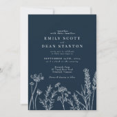 ワイルドフラワー焦げオレンジ結婚式招待状 招待状 (正面)