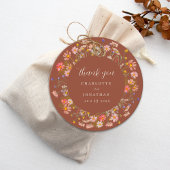 ワイルドフラワー焼きオレンジ結婚フローラありがとう フェイバータグ