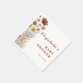 ワイルドフラワー焼けオレンジフローラボホベイビーシャワー スタンダードカクテルナプキン (角)