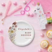 ワイルドフラワー焼けオレンジフローラボホベイビーシャワー ペーパープレート (パーティー)