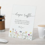 ワイルドフラワー牧草地おむつラッフルサイン 台座サイン (インサイチュ)