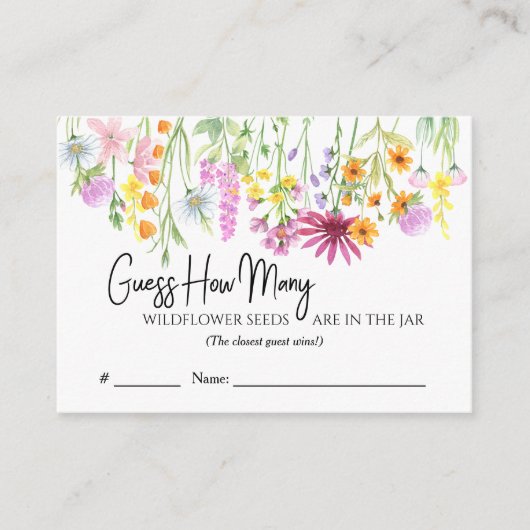 ワイルドフラワー牧草地のゲームカードの数を推測 エンクロージャーカード (正面)