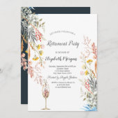 ワイルドフラワー牧草地の乾燥、ガラスの引退 招待状 (正面/裏面)