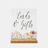 ワイルドフラワー牧草地の結婚式のカードとギフト アクリルサイン (正面)