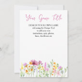 ワイルドフラワー牧草地カスタム赤ちゃんシャワーゲームカード 招待状 (正面)