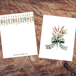 ワイルドフラワー牧草地カラフル弓の名前個人 ノートカード