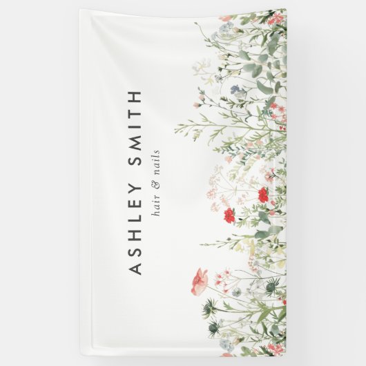 ワイルドフラワー牧草地ビジネス 横断幕 (縦)