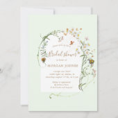 ワイルドフラワー牧草地フローラブライダルシャワー招待状 招待状 (正面)