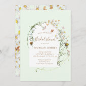 ワイルドフラワー牧草地フローラブライダルシャワー招待状 招待状 (正面/裏面)