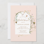 ワイルドフラワー牧草地フローラブライダルシャワー招待状 招待状 (正面)