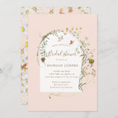 ワイルドフラワー牧草地フローラブライダルシャワー招待状 招待状 (正面/裏面)