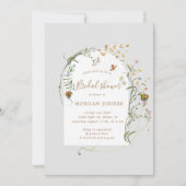 ワイルドフラワー牧草地フローラブライダルシャワー招待状 招待状 (正面)