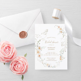 ワイルドフラワー牧草地フローラブライダルシャワー招待状 招待状