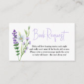 ワイルドフラワー牧草地ベビーシャワーブックリクエスト エンクロージャーカード (正面)