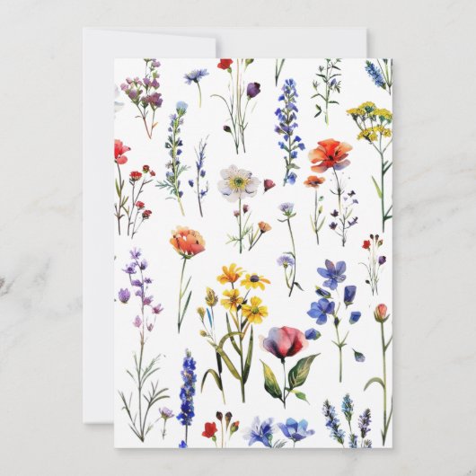 ワイルドフラワー牧草地写真サプライズ70誕生日 招待状 (裏面)