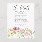 ワイルドフラワー牧草地結婚の詳細の囲いカード エンクロージャーカード (正面)