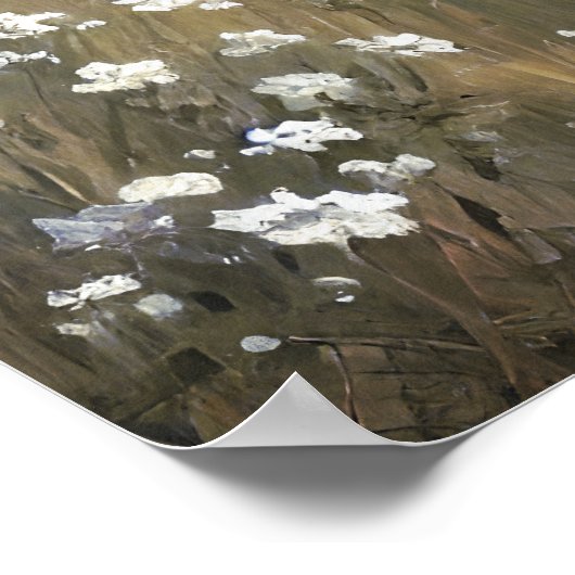 ワイルドフラワー牧草地絵画沿岸の春ヴィンテージ ポスター (角)