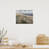 ワイルドフラワー牧草地絵画沿岸の春ヴィンテージ ポスター (キッチン)