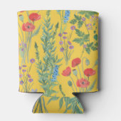 ワイルドフラワー牧草地：水の色シームレス絵を描な。 缶クーラー (裏面)