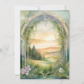 ワイルドフラワー牧草林エレガントな結婚式メニュー 招待状 (裏面)