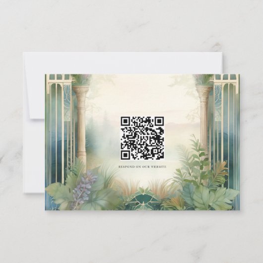 ワイルドフラワー牧草林エレガントフローラ結婚ズ 出欠カード (裏面)