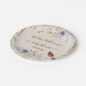 ワイルドフラワー牧草蝶の赤ちゃんシャワー ペーパープレート (アングル)