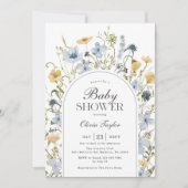 ワイルドフラワー男の赤ちゃんシャワーアーチ 招待状 (正面)