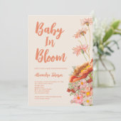 ワイルドフラワー男女兼用秋ベビーシャワー 招待状 (スタンド正面)