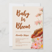 ワイルドフラワー男女兼用秋ベビーシャワー 招待状 (正面)