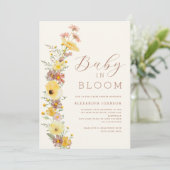ワイルドフラワー男女兼用秋ベビーシャワー 招待状 (スタンド正面)
