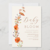 ワイルドフラワー男女兼用赤ちゃんシャワー 招待状 (正面)