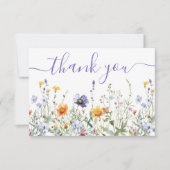 ワイルドフラワー畑のベビーシャワー サンキューカード (正面)