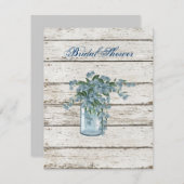 ワイルドフラワー白漆塗りフランスのの木戸国の結婚式 招待状 (正面/裏面)