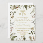 ワイルドフラワー看護卒業パーティーRN 招待状 (正面/裏面)