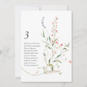 ワイルドフラワー着座図モダンフローラガーデンカード 招待状 (正面)