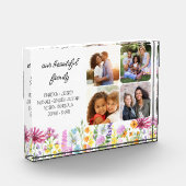 ワイルドフラワー私たちの家族の名と4写真 フォトブロック (左)