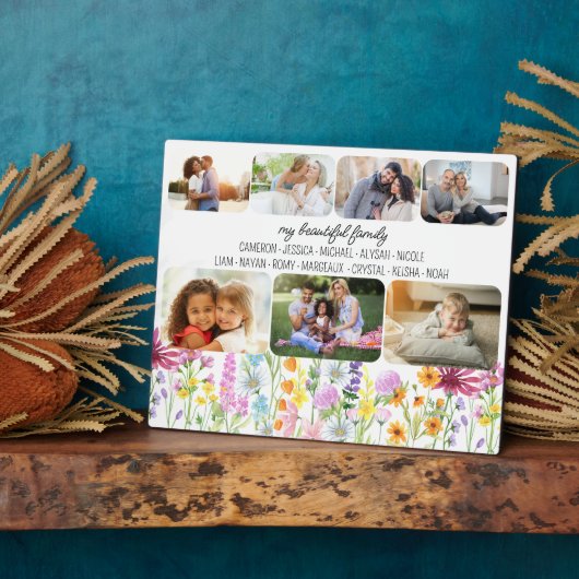 ワイルドフラワー私の美しい家族のファーストネーム7写真 フォトプラーク (側面)