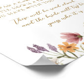 ワイルドフラワー私はブライダルシャワーゲームのサイン ポスター (角)