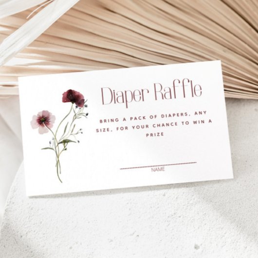 ワイルドフラワー秋おむつラッフルエンクロージャカード エンクロージャーカード