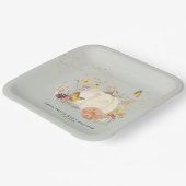 ワイルドフラワー秋かぼちゃきのこ少年ベイビーシャワー ペーパープレート (傾斜あり)