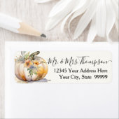 ワイルドフラワー秋かぼちゃフローラの葉のリターン ラベル (インサイチュ)